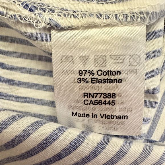 J. Crew Factory One Shoulder Top Stripe J0838 $54.50 Cotton Blend Blue White, 8 - Picture 11 of 13